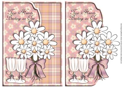 Two Hearts Wedding Day Scalloped Edge Envelope Card