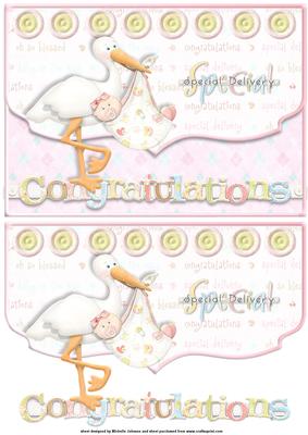 Special Delivery Girl Scalloped Edge Envelope Card