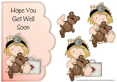Playing Nurses with Teddy Scallope Curve Card