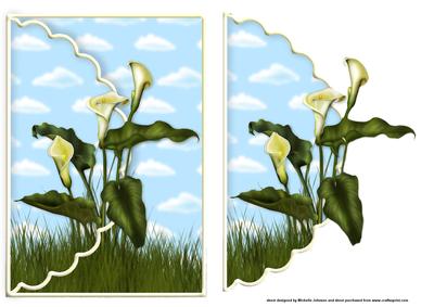 Beautiful Calla Lilies Scalloped Edge Envelope Card
