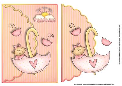 My Sunshine Girl Scalloped Edge Envelope Card