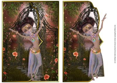 Mavka Arabian Nights Belly Dancer Scalloped Envelope Card