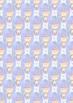 Cat and Mouse Best Friends Blue Vellum