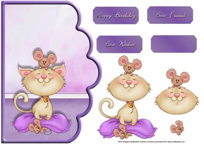 Cat and Mouse Scallope Curve Card