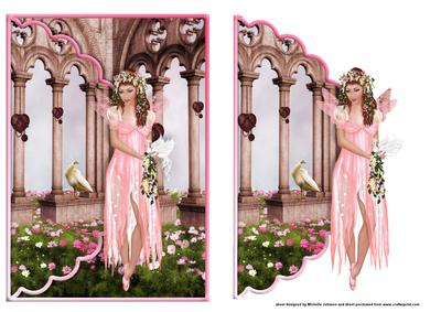 Pretty Fairy in Fairyland Scalloped Edge Envelope Card