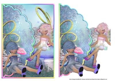 Fairy Friends Scalloped Edge Envelope Card