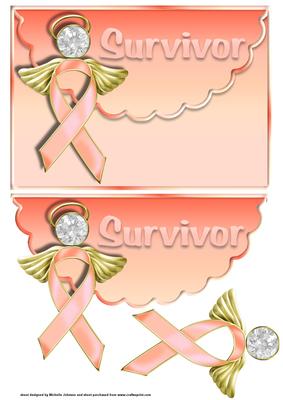 Leukemia Cancer Angel Ribbon Scalloped Edge Envelope Card