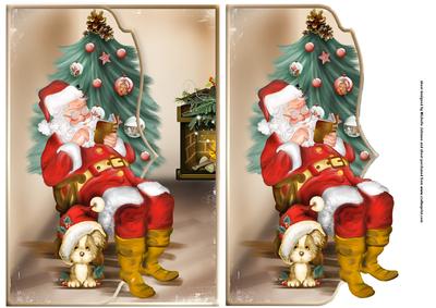 Santa's Day Off Fancy Scalloped Edge Envelope Card