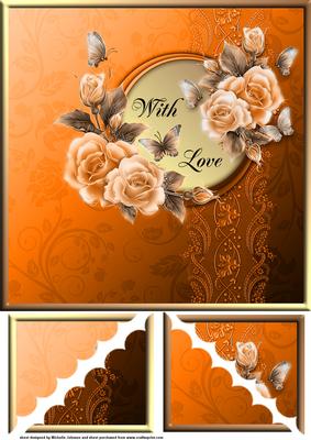 8x8 Approx Butterflies and Roses Corner Stacker