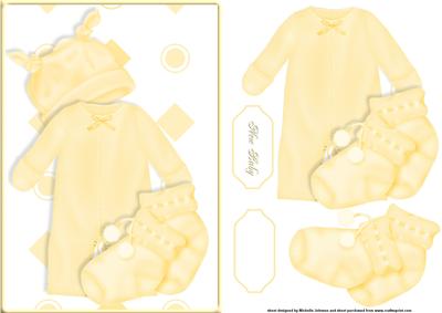 New Baby Lemon Card Front with Decoupage