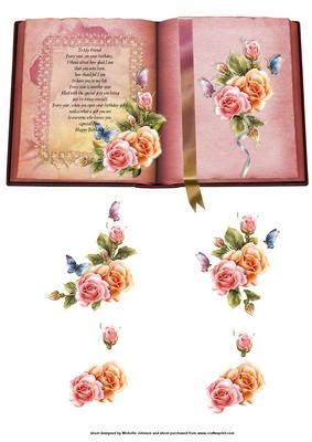 Friend Birthday Beautiful Roses Book Sheet