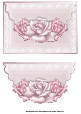Blush Pastel Pink Scalloped Edge Envelope Card