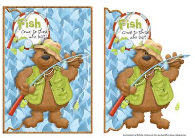 Fish Comes to Those Who Bait Scalloped Edge Envelope Card