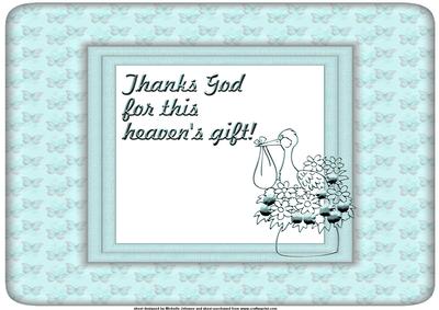 Heavens Gift Baby Boy A4 Card