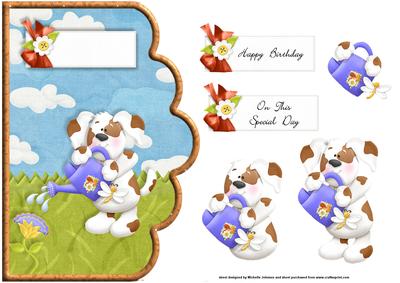 Finnys Flowers Scallope Edge Curve Card