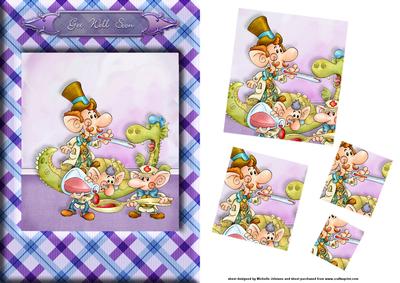 Get Well Dragon Card Front with Twisted Pyramage
