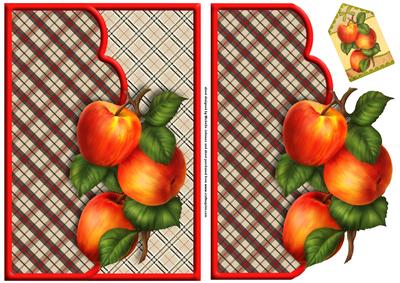 Country Apples Scalloped Edge Envelope Card