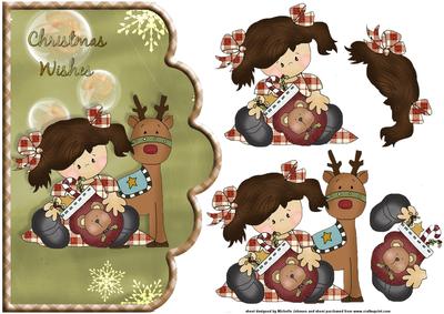 Christmas Wishes Scallope Edge Curve Card