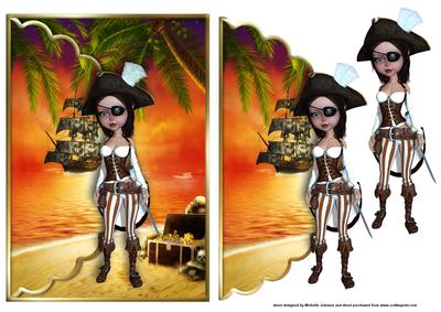 Mavka Pirate Scalloped Edge Envelope Card