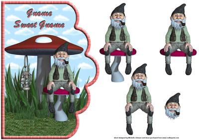 Gnome Sweet Gnome Scallope Curve Card