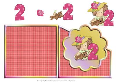 Girls Age 2 Scalloped Over the Edge Card