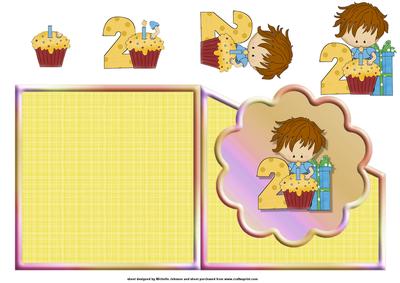 Boys 2nd Birthday Scalloped Over the Edge Card