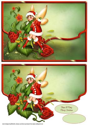 Fairy Merry Christmas Fancy Scalloped Edge Envelope Card