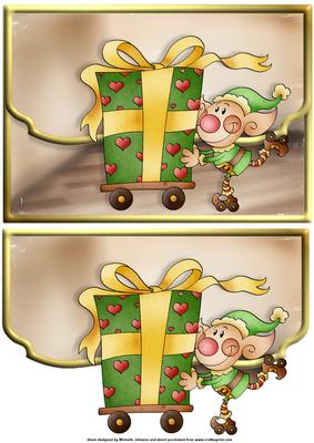 The Elves Are on Their Way Fancy Scalloped Envelope Card