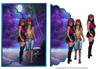 Pirates of the Carribean Scalloped Edge Envelope Card