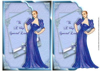 Vintage Lady Special Day Fancy Scalloped Edge Envelope Card