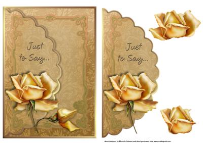 Just to Say -  Yellow Roses Scalloped Edge Envelope Card