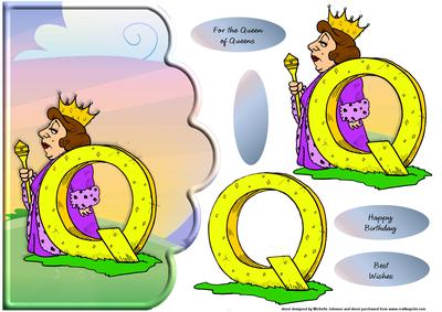 Queen of Queens Scallope Edge Curve Card