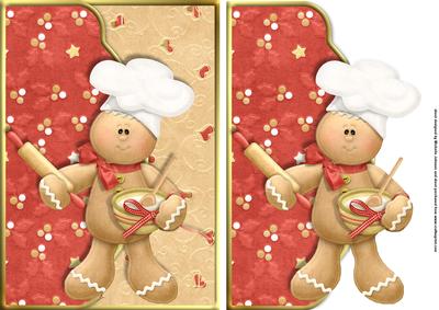 Spice Gingerbread Man Fancy Scalloped Envelope Card