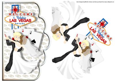 Wedding in Vegas Scallope Edge Curve Card