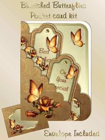 Burnished Butterflies and Roses Pocket Card Kit