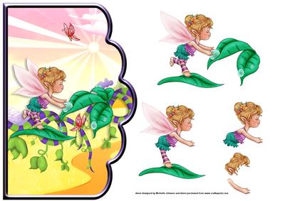 Dew Drop in Fairyland Scallope Edge Curve Card