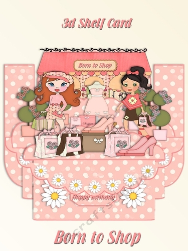 Born to Shop 3D Shelf Card with Card Box