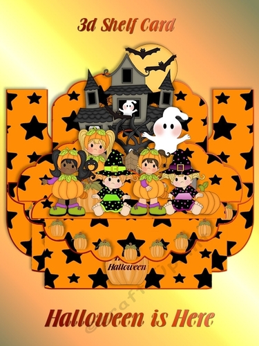 Halloween is Here 3D Shelf Card with Card Box