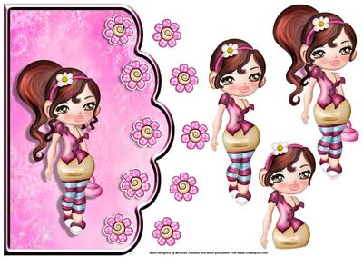 Cool Chick Scallope Edge Curve Card