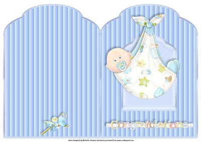 Caucasian Baby Boy Scalloped Top Quick Card