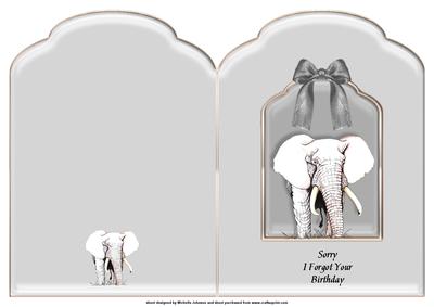 An Elephant Never Forgets Scalloped Top Quick Card