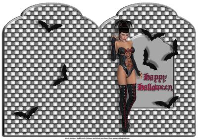 Bat Woman Scalloped Top Quick Card