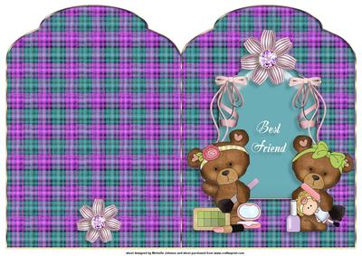 Best Friends Teddy Bear Scalloped Top Quick Card