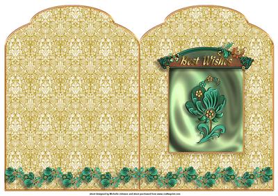Best Wishes Chocolate Mint Scalloped Top Quick Cards