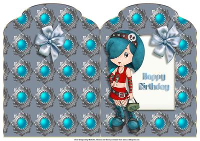 Goth Girl Scalloped Top Quick Card