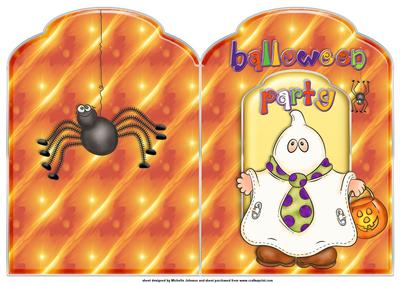 Halloween Party Scalloped Top Quick Card or Invitation