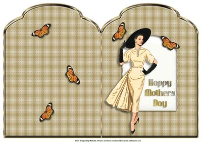 Vintage Lady Scalloped Top Birthday Quick Card