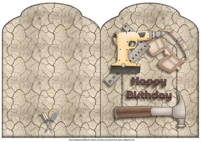 Tools Birthday Scalloped Top Quick Card