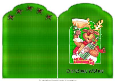 Reindeer Wishes Scalloped Top Quick Card