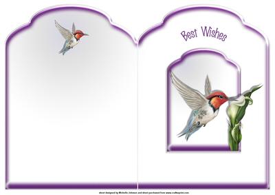 Hummingbird and Lily Scalloped Top Quick Card